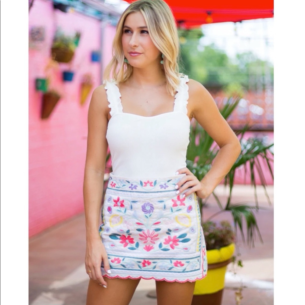 Embroidered Mini Skirt from J. Marie collection